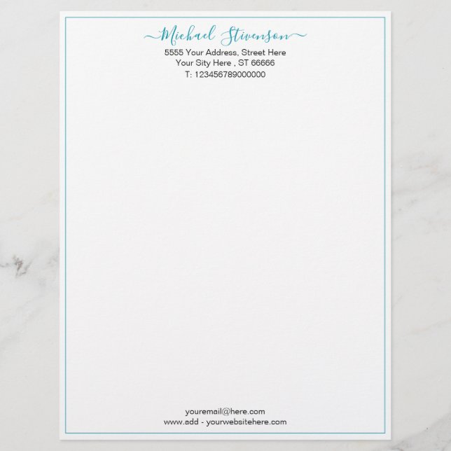 Design Your Own Colors and Fonts Framed Letterhead (Front)