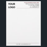 Design Your Own Colors Fonts Business Letterhead<br><div class="desc">Custom Colors and Font - Simple Personalized Professional Design Your Business Letterhead with Logo - Choose / add your favorite elements and text colors / font and size ! Resize and move or remove and add elements - Image / text with Customization tool ! Add Your Company Logo - Image...</div>