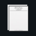 Design Your Own Company Letterhead Template<br><div class="desc">Custom Fonts and Colors - Design Your Own Simple Personalized Business Office Letterhead Template / Stationery - Add Your Name - Company / Address / Contact Information / More - Choose / Add Your Fonts / Size / Colors ! Resize and move or remove and add elements - Image /...</div>