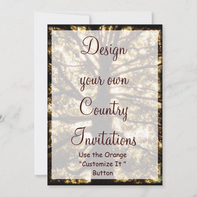 Design your Own Country Invitations Template Tree (Front)