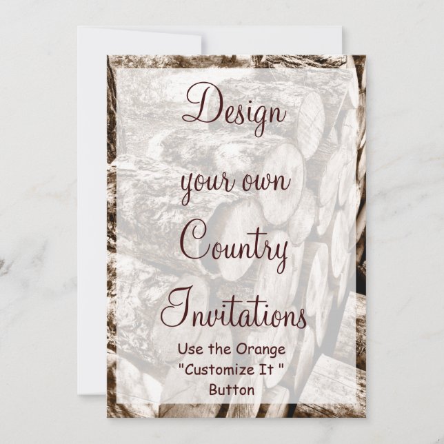 Design your Own Country Invitations Template Wood (Front)