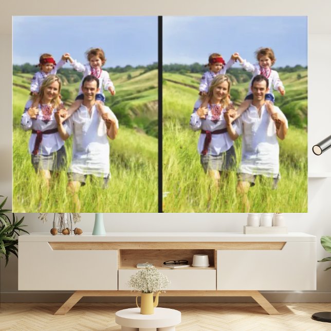 Design Your Own Custom 2 Family Photo College Gift Canvas Print (Creator Uploaded)