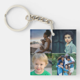 Design Your Own Custom 4 Photo Collage Keychain