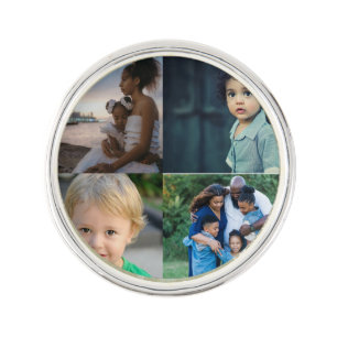 Design Your Own Custom 4 Photo Collage Lapel Pin