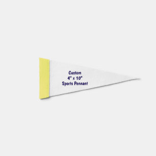 Design Your Own Custom 4" x 10" Yellow Sports Pennant Flag