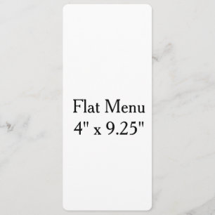  Design Your Own custom 4" x 9.25" Flat Menu 