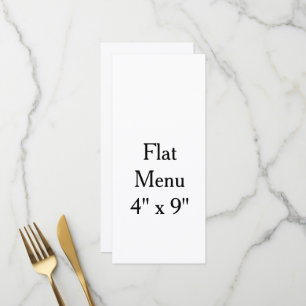  Design Your Own custom 4" x 9"Flat Menu 