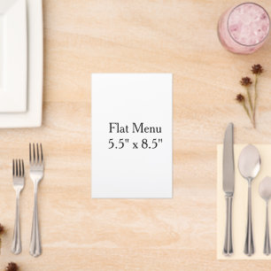  Design Your Own custom 5.5" x 8.5" Flat Menu 