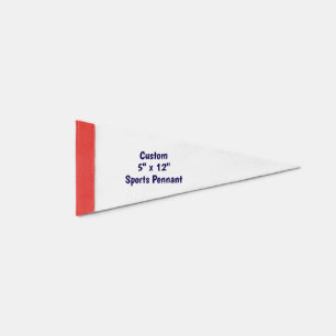 Design Your Own Custom 5" x 12" Red Sports Pennant Flag