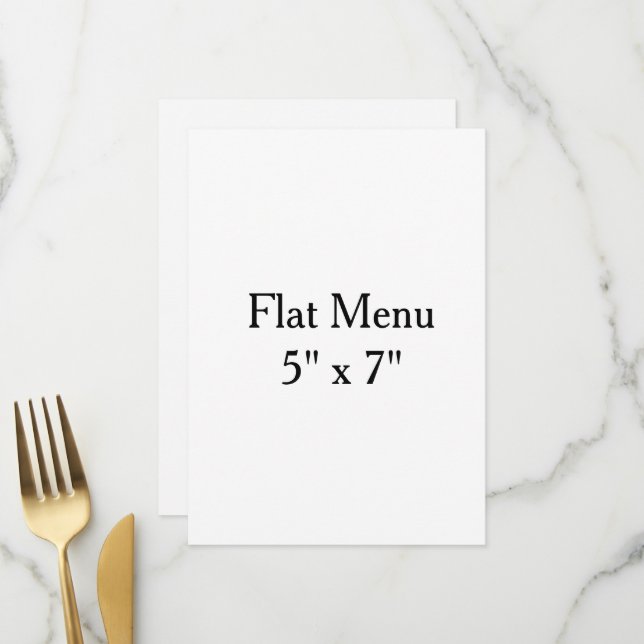  Design Your Own custom 5" x 7" Flat Menu  (Front/Back In Situ)
