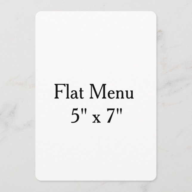  Design Your Own custom 5" x 7" round Flat Menu  (Front)