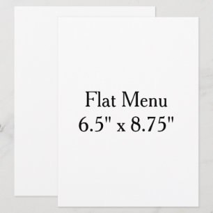  Design Your Own custom 6.5" x 8.75" Flat Menu 