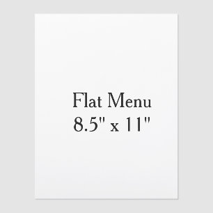 Design Your Own custom 8.5" x 11" Flat Menu