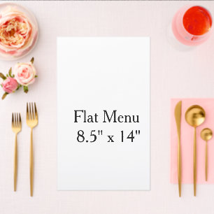 Design Your Own custom 8.5" x 14" Flat Menu