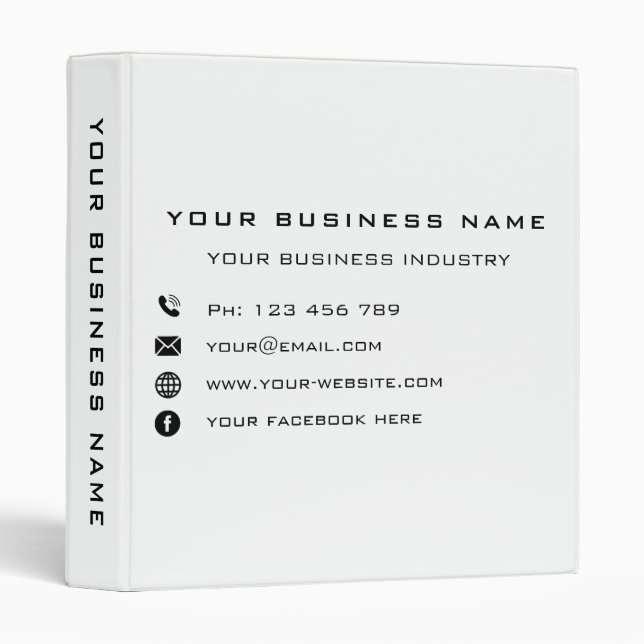 Design Your Own Custom Business Binder Template (Front/Spine)