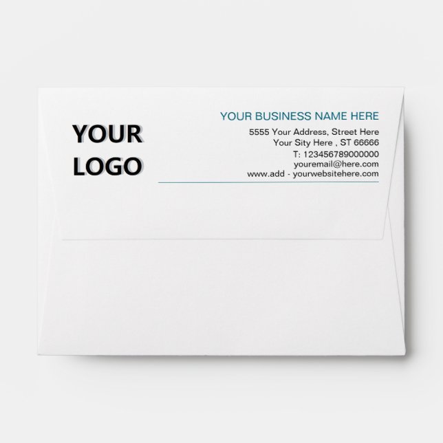 Design Your Own Custom Business Envelope Template (Back (Top Flap))