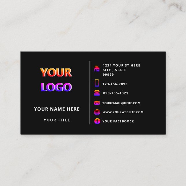 Design Your Own Custom Color Business Cards (Front)