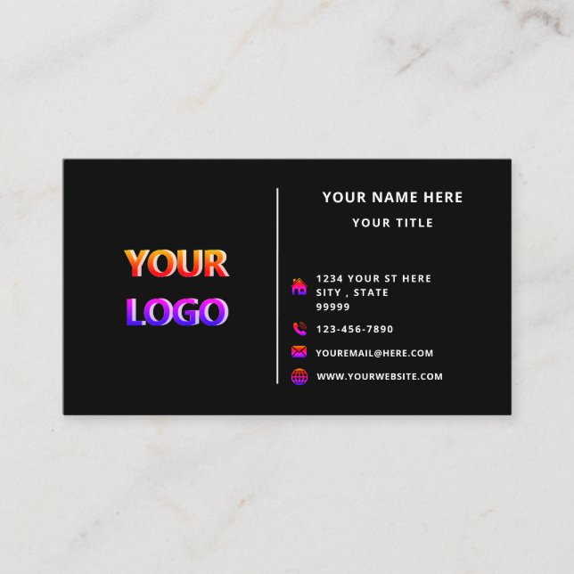 Design Your Own Custom Colors Business Card (Front)