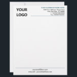 Design Your Own Custom Company Letterhead Template<br><div class="desc">Custom Colors and Fonts - Design Your Own Personalized Business Letterhead with Logo - Add Your Logo - Image - Photo or QR Code OR Remove / and Name - Company / Address - Contact Information / More - Resize and move or remove and add elements / image with Customization...</div>