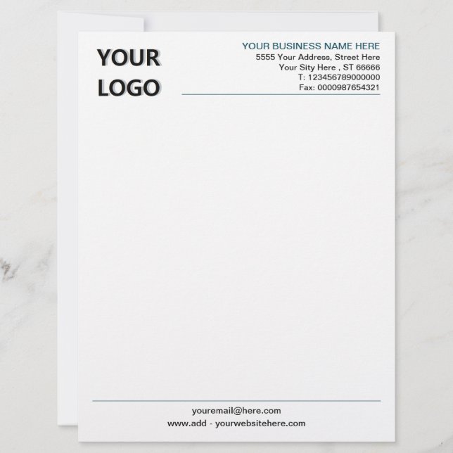Design Your Own Custom Company Letterhead Template (Front)