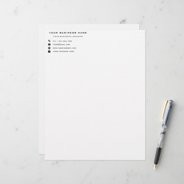 Design Your Own Custom Company Letterhead Template (Front/Back In Situ)