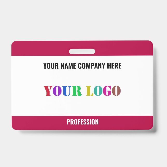 Design Your Own Custom Logo Name Business Badge (Front)