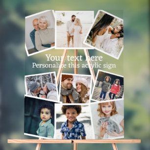 Design Your Own Custom Made Personalized 9 photo Acrylic Sign
