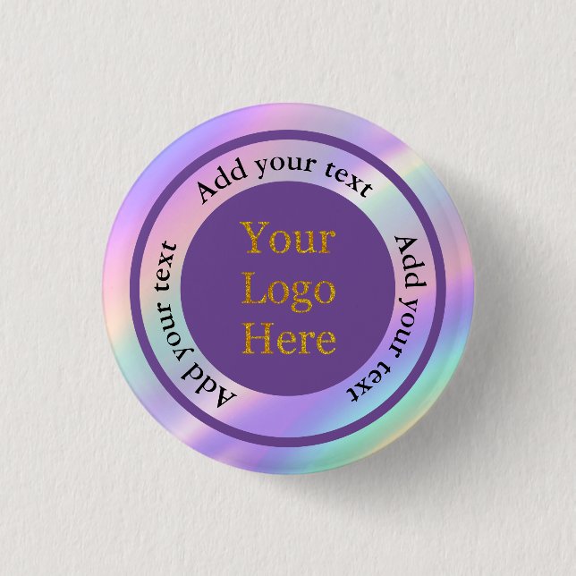 Design Your Own Custom Modern Logo Business  Button (Front)