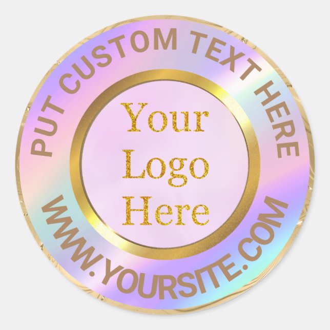 Design Your Own Custom Modern Logo Business Classic Round Sticker (Front)
