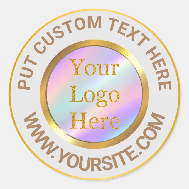 Design Your Own Custom Modern Logo Business Classic Round Sticker (Front)