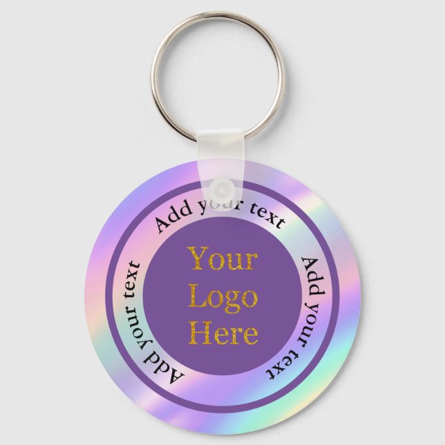 Design Your Own Custom Modern Logo Business  Keychain (Front)