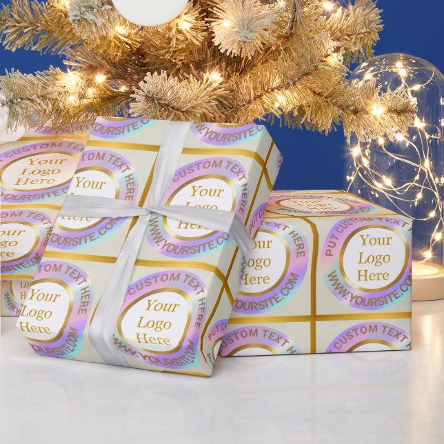 Design Your Own Custom Modern Logo Business Wrapping Paper (Holidays)