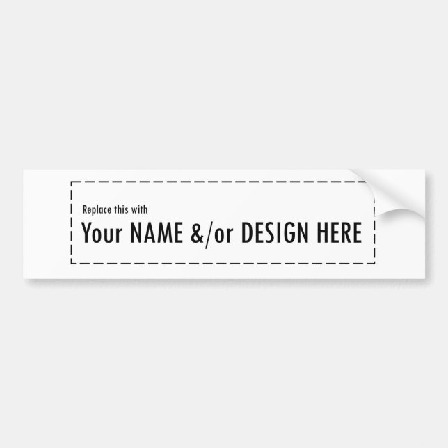 Design Your Own Custom Personalize Name Design Bumper Sticker (Front)