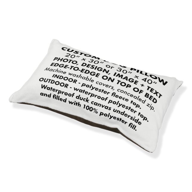 Design Your Own Custom Personalized Dog Pillow Bed (Angled)