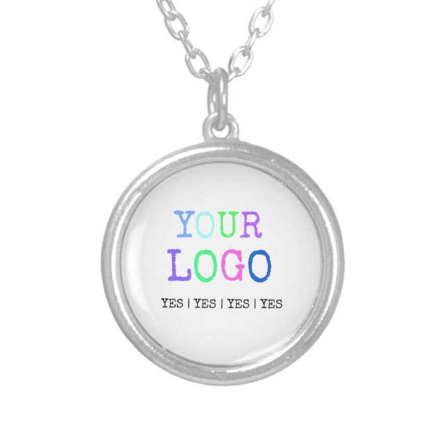 Design Your Own Custom Personalized Logo Silver Plated Necklace (Front)