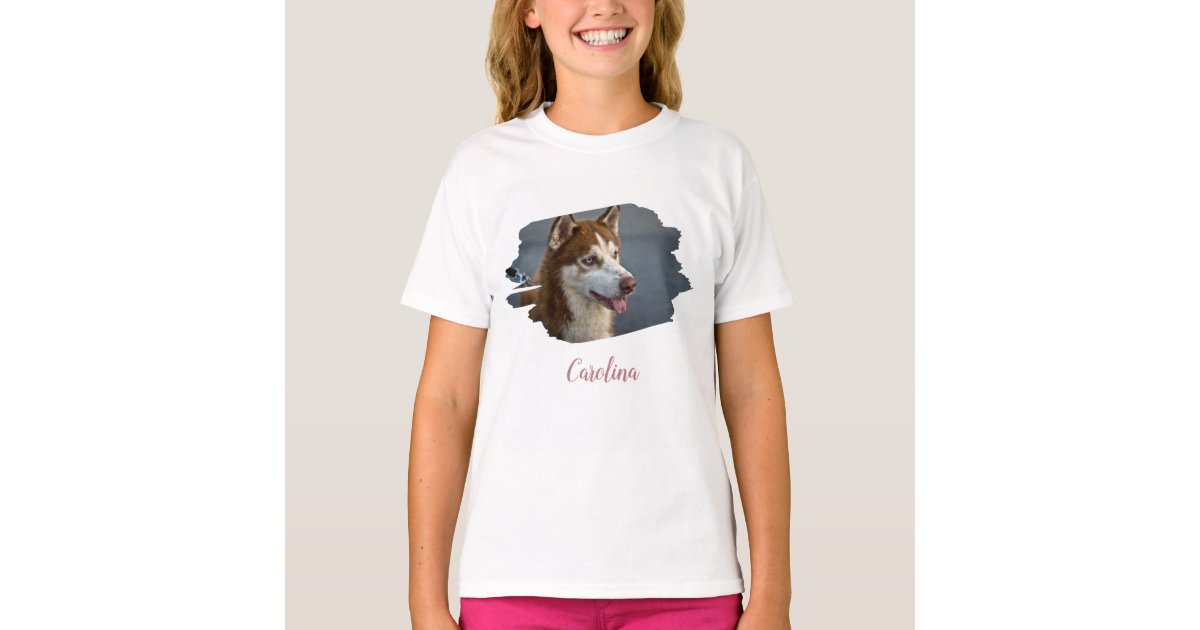 Design Your Own Custom Photo Add Name Horz Picture T-Shirt | Zazzle