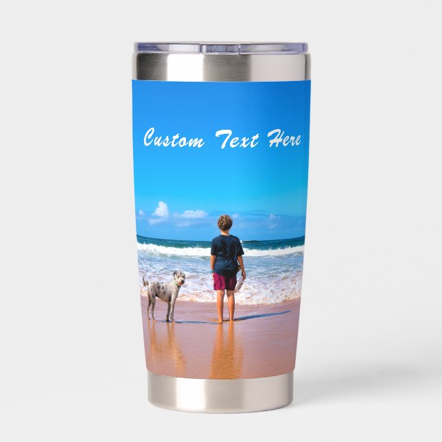 Design Your Own Custom Photo and Text Personalized Insulated Tumbler (Back)