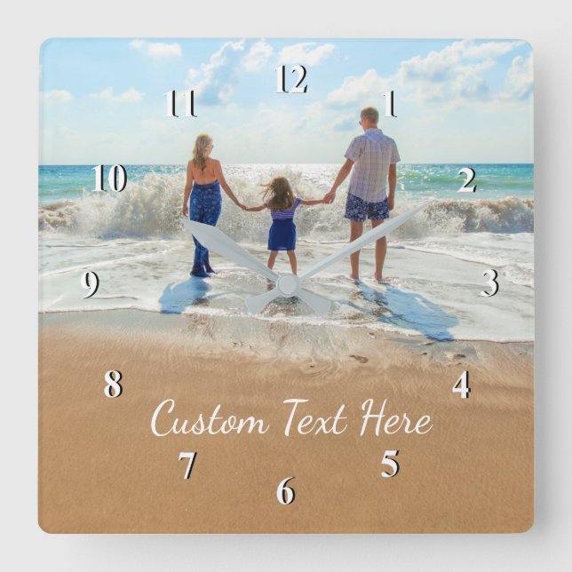 Design Your Own Custom Photo and Text Wall Clock (Front)