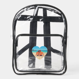 Design Your Own Custom Photo In Heart Clear Backpack