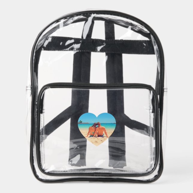 Design Your Own Custom Photo In Heart Clear Backpack (Front)