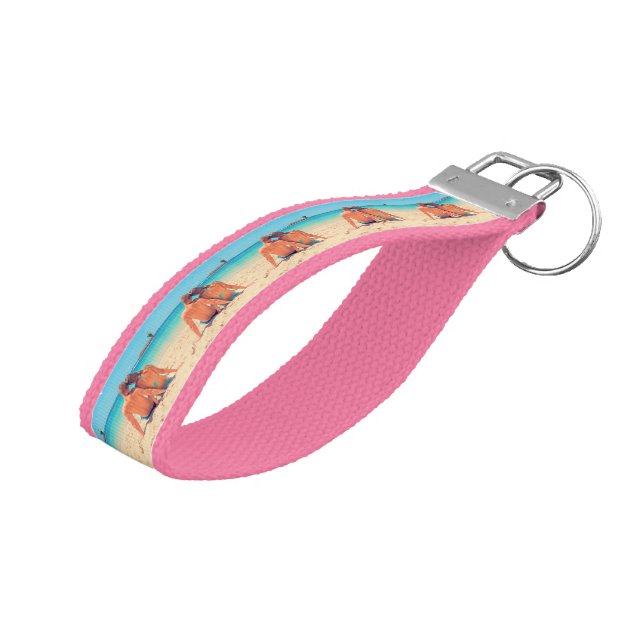 Design Your Own Custom Photo Wrist Keychains Gift (Angled Up)