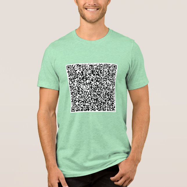 Design Your Own Custom QR Code Scan Info Funny Tri-Blend Shirt (Front)
