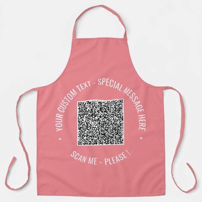 Design Your Own Custom QR Code Text Colors Apron (Front)
