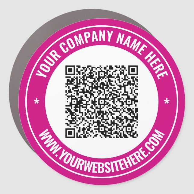 Design Your Own Custom Text and QR Code Car Magnet (Front)