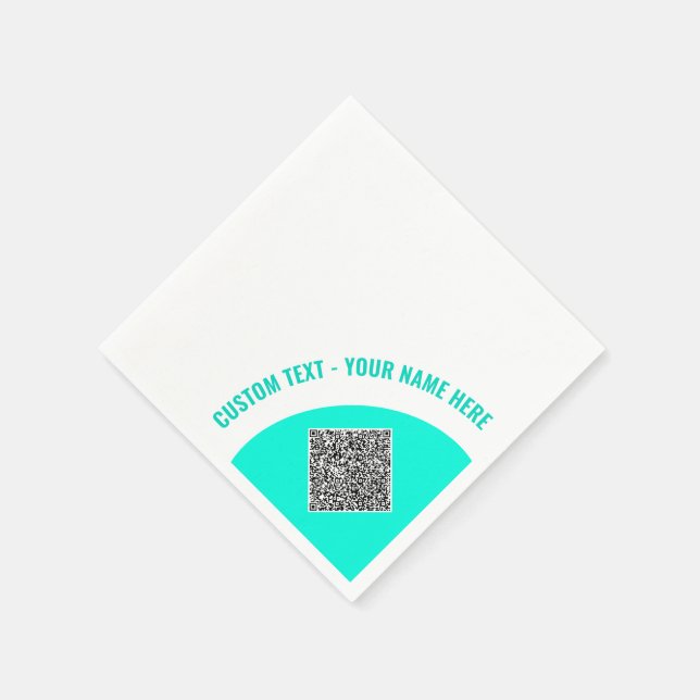 Design Your Own Custom Text and QR Code Napkins (Corner)