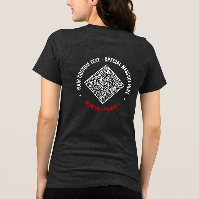 Design Your Own Custom Text and QR Code Tri-Blend Shirt (Back)