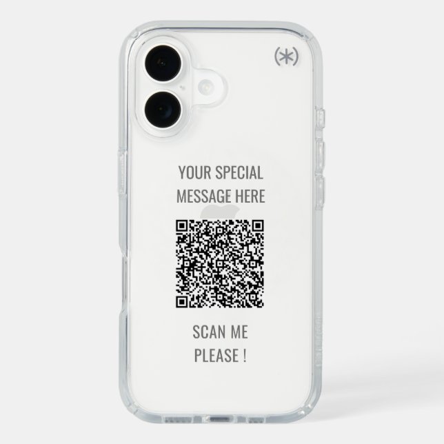 Design Your Own Custom Text QR Code iPhone Case (Front)