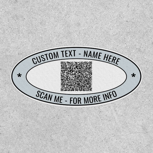Design Your Own Custom Text QR Code Patch Template (Front)