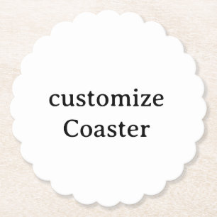 Design Your Own customise Scalloped Round Paper Coaster