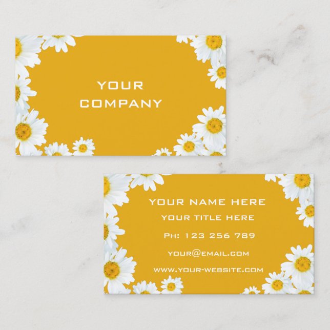 Design Your Own Daisy Business Cards Example (Front/Back)